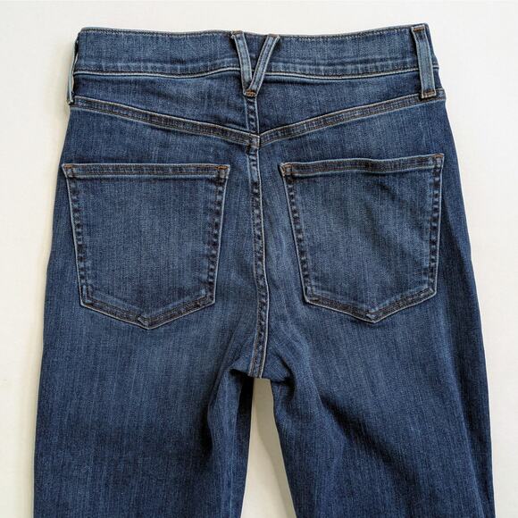 Veronica Beard Ryleigh Jeans 26 Blue Button Fly Slim Straight High Rise Stretch - Picture 5 of 11